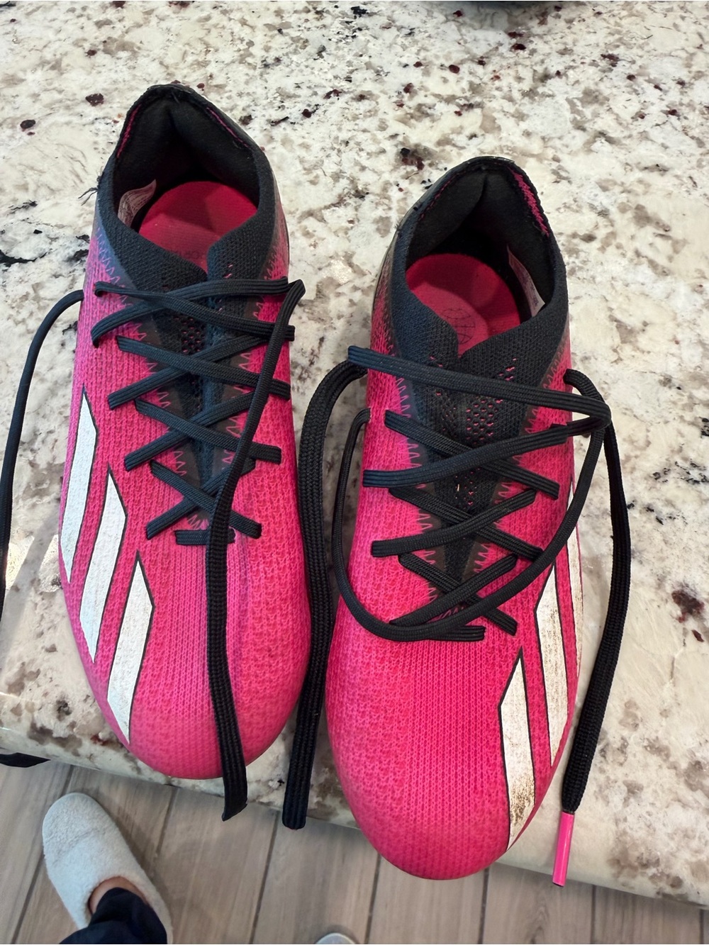 adidas Kids Pink and Black Soccer Cleats